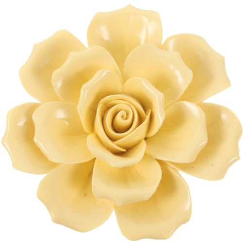 Magiclulu Ceramic Flower Wall Hanging Yellow Floral Wall Decor for