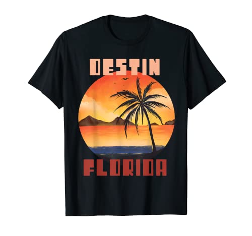 Surfing Destin Vacation Florida Palm tree Beach Ocean T-Shirt