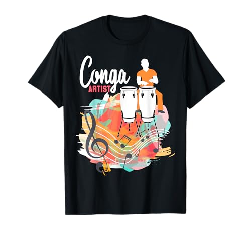 Conga drum t-shirt Cuba Musica tumbadora Drummer regalo Maglietta