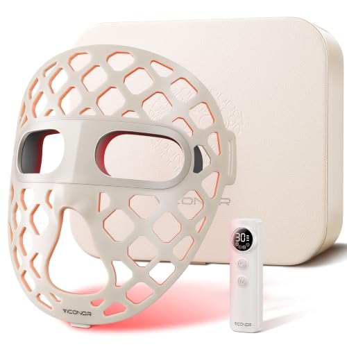 Red Light Therapy for Face, Red Light Mask with 54 LEDs 4-in-1 Chip Infrared Red Light Therapy Mask with 2600mAh Rechargeable, Breathable Portable Red Light Face Mask at Home&Travel for Skin Firming