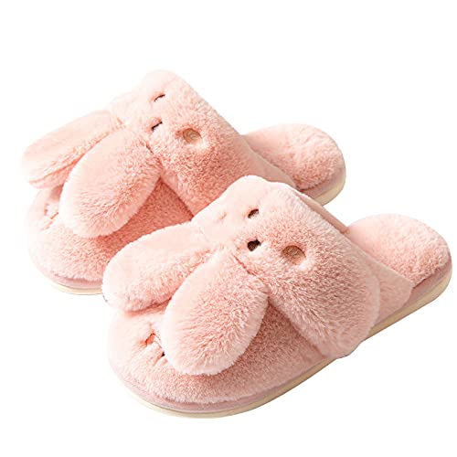 Kawaii Fuzzy Bunny Slippers Cute Soft Warm Cozy House Slippers Winter Fluffy Funny Animal Shoes