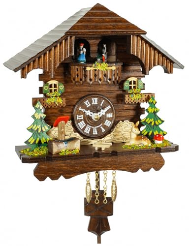 Trenkle Black Forest Clock Black Forest House, Turning Dancers, no Cuckoo Call
