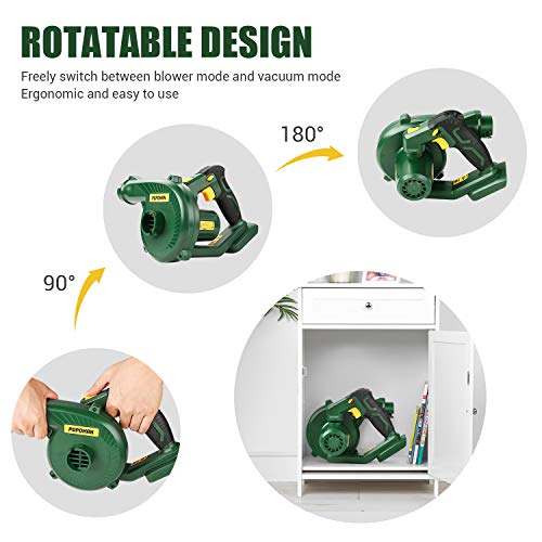 POPOMAN Cordless Blower/Sweeper, 20V 2.0Ah Lithium Battery,145MPH,20000RPM, Electric Blower for Blowing Dust,Small Trash, Car, Computer Host, Hard to Clean Corner