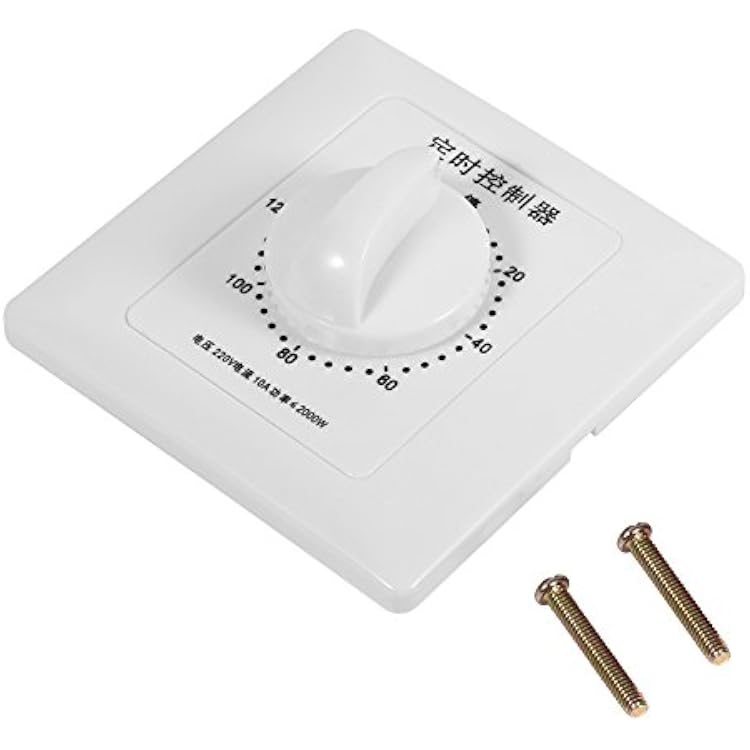30/60/120 Min Countdown Timer, Wall Timer Switches Mechanical Countdown Timer for Bathroom Fan, Lights, Water Heater, Pump, Router(60min)
