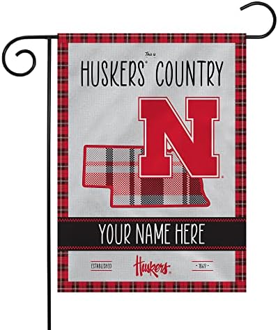 Miniatura 8 de Rico Industries NCAA Nebraska Cornhuskers This is Cornhuskers Country - Bandera de jardín personalizada con diseño a cuadros
