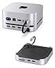 Stouchi Mac mini M4 Dock with NVMe SSD Enclosure, M4 Stand & Hub with 2X USB A 10Gbps, SD/TF Card Readers, 4K@60 HDMI, 2X USB A Data Port, Audio 3.5mm for Mac Mini M4/M4 Pro With Power Button