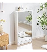Amazon｜【鏡タイプ】下駄箱 シューズラック 3段 靴箱 幅60×奥行17×高