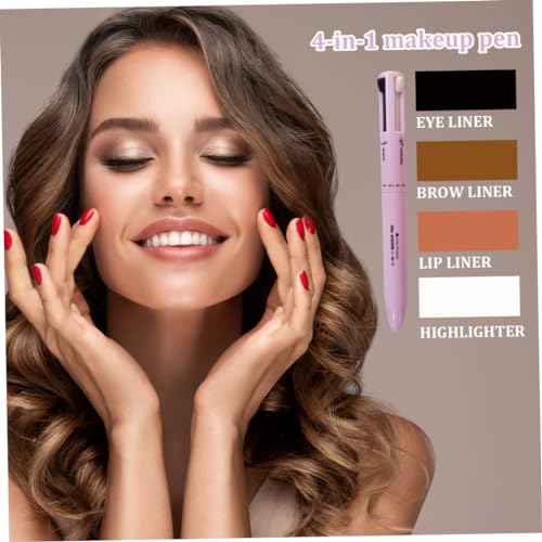 Lápiz de maquillaje multiuso 4 en 1 compacto para viaje miniatura 3