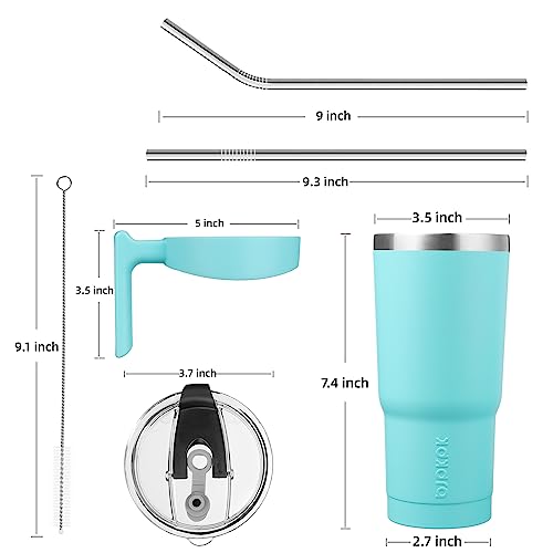 Image of BJPKPK 20 oz Tumbler with Handle & Straw, Insulated Stainless Steel Mug