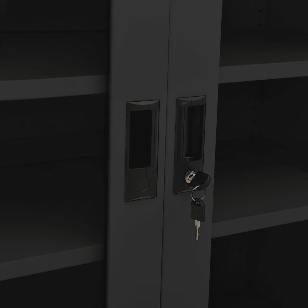 Portaoggetti Armadietti e stipi Mobiletto Multiuso Armadietto Autoportante Armadio Ufficio con Fioriera Antracite 90x40x128 cm in Acciaio per ufficio, armadietti in soggiorno, camera da letto e scuola