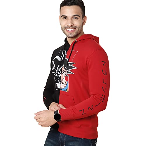 Image of Free Authority Dragon Ball Z Printed Regular Fit Black Poly Cotton Men's Hoodies