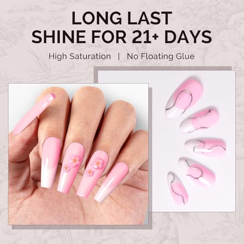 Image of MelodySusie 0.5fl oz Sakura Pink Gel Nail Polish, Nails Soak Off UV LED Bright Pink Gel Polish Gift for Women Nail Art Manicure Salon DIY Nail Design Decoration at Home-A2604