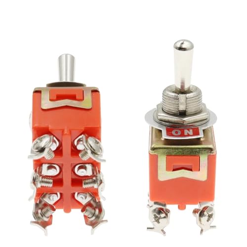 Interruptor de palanca de 6 pines ON-ON E-TEN1321 15A 250V con rosca basculante de 12MM 4