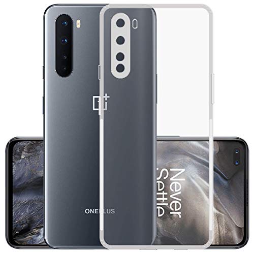 Image of Slim Soft Silicone *Anti Dust Plug* Shockproof Transparent TPU Bumper Back Cover /Cover for OnePlus Nord - Clear