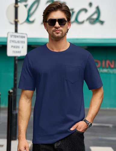 Cotrasen Mens T-Shirts Cotton Short Sleeve Pocket Tee Shirt Casual Crew Neck Moisture Wicking Soft Basic T Shirts4