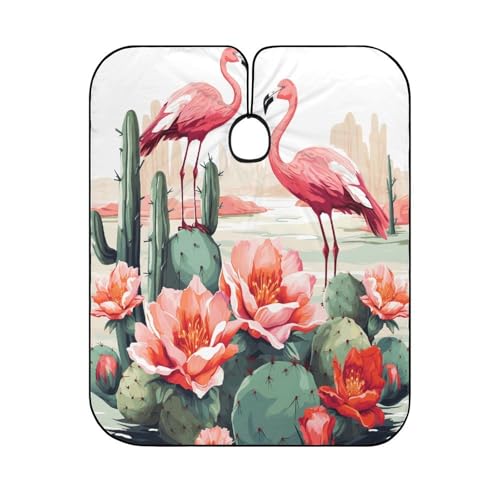 Capa de peluquería Cactus Flamingo Rose Flowers para adultos miniatura 6