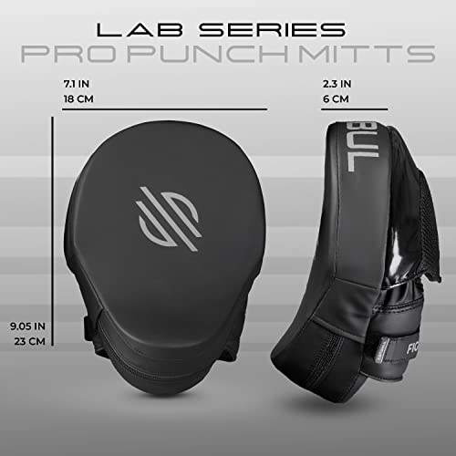 Sanabul Lab Series Professional Boxing Punch Mitts (Black/Silver) #TOP3
