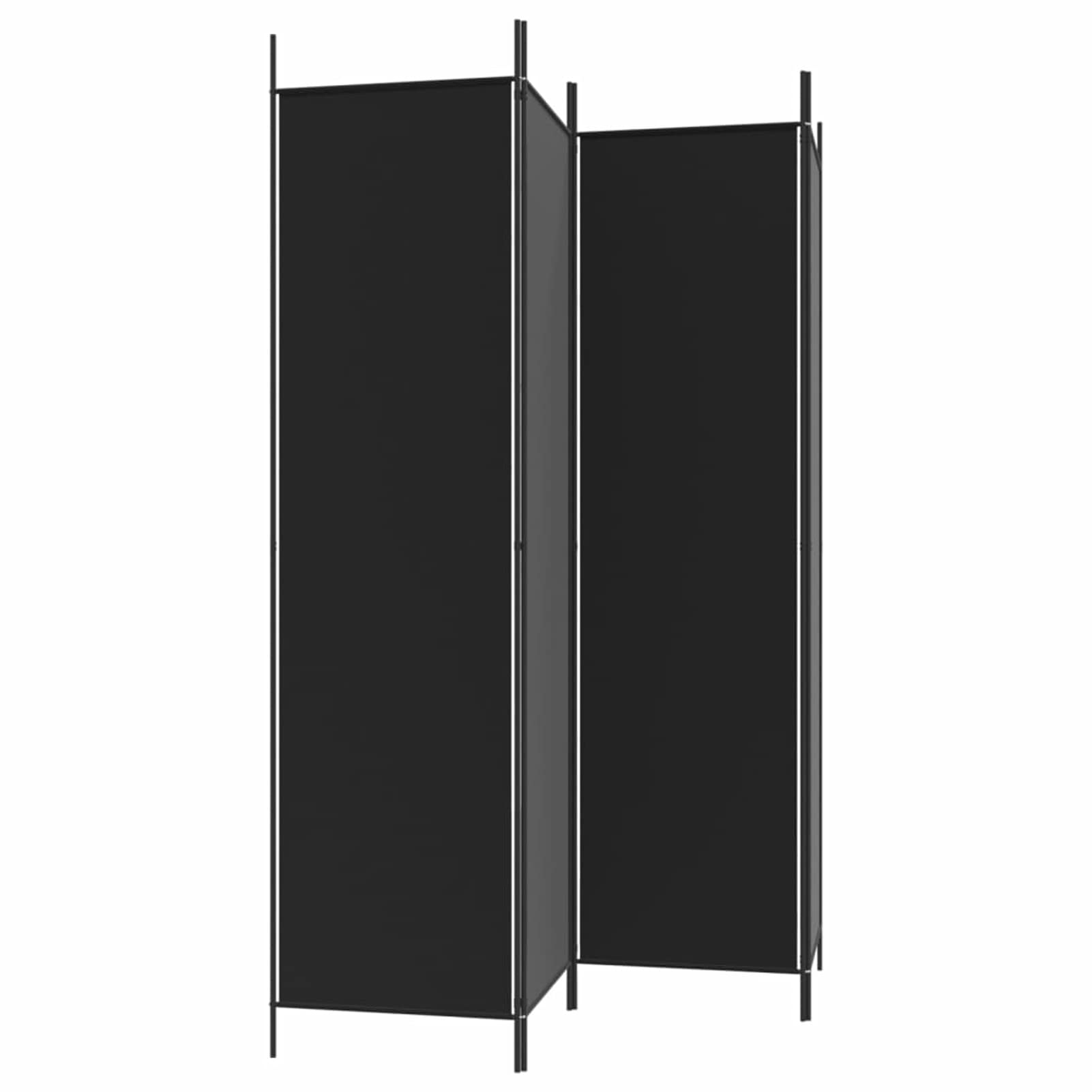 Paravento a 4 Pannelli Divisorio Nero 200x200 cm in Tessuto - Protezione Privacy per Interni (SPU:350185)