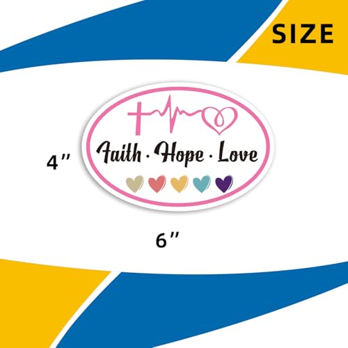 Image of Faith Hope Love Heart Car Magnet Decal for Car, Heavy Duty Automotive Truck SUV Magnet Decal