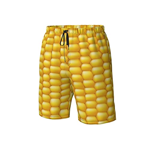 Corn Men's Swim Trunks Beach Shorts Quick Dry Beach Swimming Board Shorts with Pockets White, X-Large3