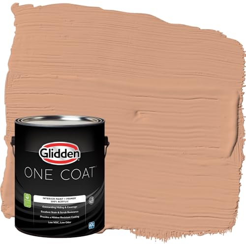 Glidden Interior Paint + Primer: Peach/Orange Maple, One Coat, Flat,