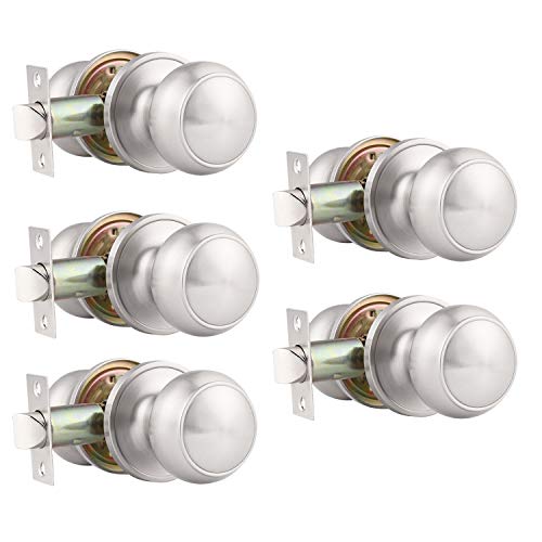 Up To 40% OFF Probrico (5 Pack) Round Passage Door Knob(Non-Locking Knobs), Keyless Doorknobs Interior/Exterior Door Lockset,Passage Knobs for Hallway/Closet,Satin Nickel Finish Modern Design Door Hardware