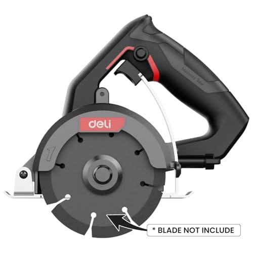 Image of Deli DE-YS110-1E 1300W Corded Electric Marble Cutter High-Speed 13000RPM Adjustable Bevel Cutting Max 32mm Cutting Depth 110mm Blade Safe & Precise for Professional Use (Pack of 1, Voltage:220V-240V)