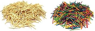 Wooden Matchsticks for Modelling and Craft 1000 Natural Plus 1000 Multicoloured