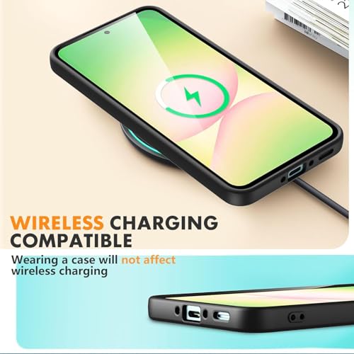 Image of DIZORO Microfiber Candy Case for Samsung A36 5G Smooth Touch Cushion Liquid Soft Silicone Gel Rubber Phone Cases Non-Slip Full Body Protective Shockproof Back Cover (Black)