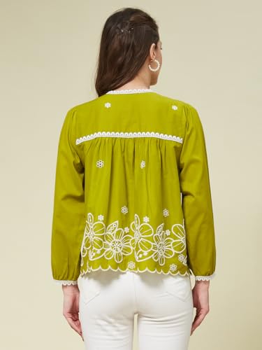 Image of J TURRITOPSIS Women's Cotton Peplum Casual Shirt