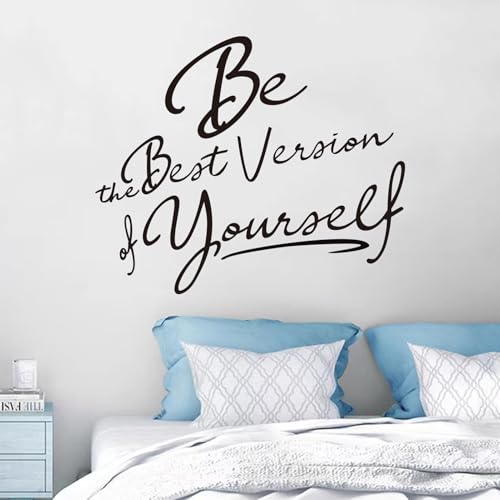 Inspirational Quotes Bedroom Wall Stickers: Women Beautiful Home Positive Vinyl Art Wall Decals - Living Room Bathroom Kitchen Family Wall Decor - Be The Best Version of Yourself 18