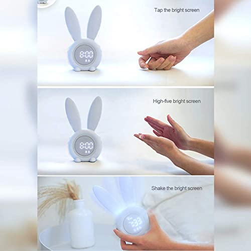 Relojes de conejo para regalo infantil con alarma táctil y luz nocturna de dormitorio 6
