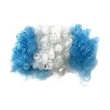 ☟Cómodo de usar: la peluca afro azul blanca es liviana, transpirable y tiene cabello firme. Argentina Fans Afro Wig es respetuoso con el medio ambiente, diseño humanizado, cabello , no cargará tu cabeza y se puede usar durante mucho tiempo.