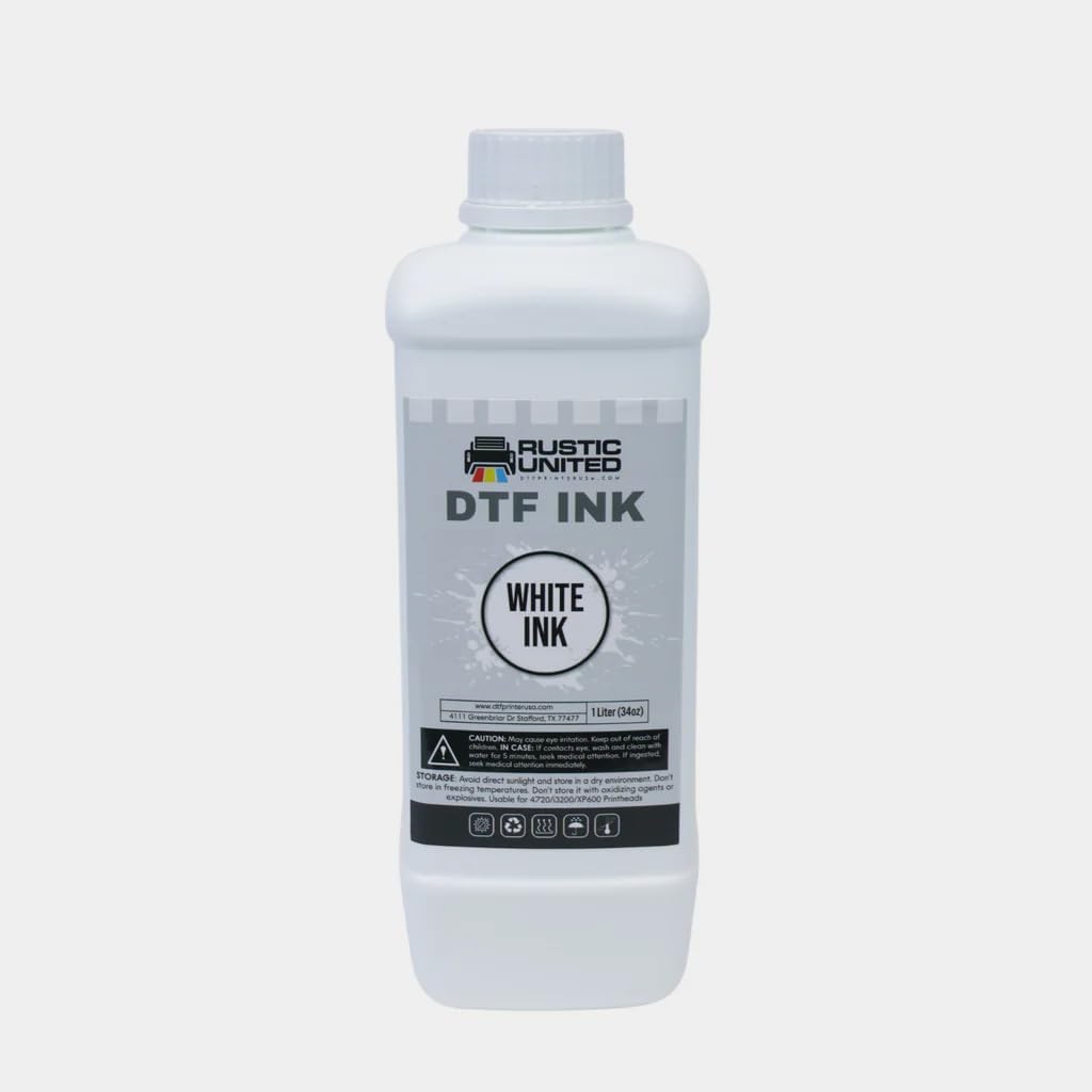 Premium DTF Ink, Heat Transfer Printing Direct to Film Refill for DX5 DX7 5113 XP600 I3200 4720 TX800 ET-8550 ET-8500 ET-8550, XP-15000, L1800, L805, R1390, R2400 (White)