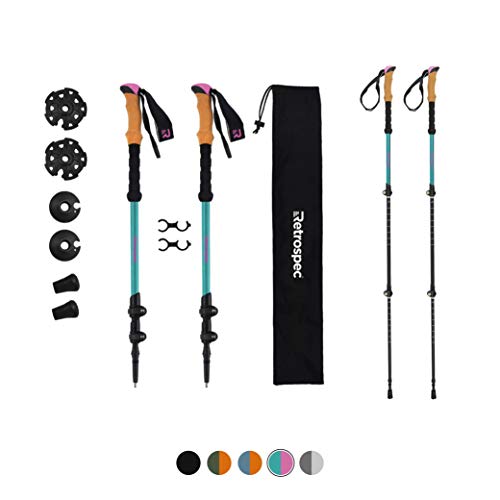 Retrospec High Point Trekking and Ski Poles Aluminum 6061 with Cork Grip