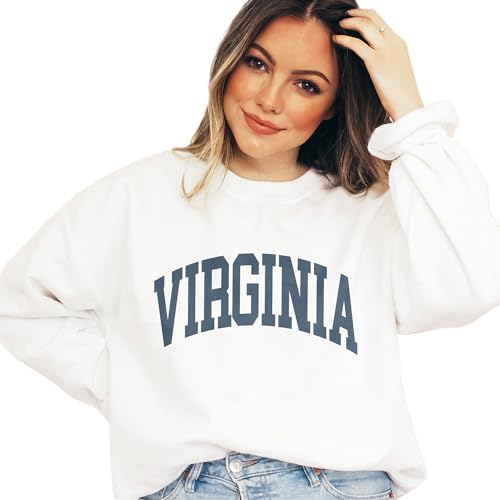 Virginia Sweatshirt - Virginia VA Pullover - Faded Vintage Athletic Aesthetic Varsity Style - Trendy State Travel Gift For Him or Her - Unisex Crewneck Sweatshirt2