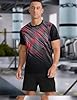 APTRO Men’s T-Shirts Gym T Shirts for Men Moisture Wicking Athletic Breathable Running Tops Quick Dry Short Sleeve T-Shirt Red Stripe Black XXL #1