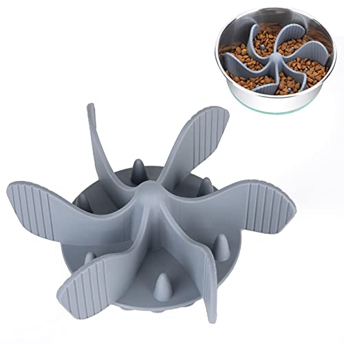 Keegud Slow Feeder Dog Bowls Insert [36 Octopus Suction Cups] Super Firm Slow Eating Dog Bowl [Cuttable] for Small Breed and Medium Size Dog Compatible with Regular and Elevated Dog Bowls (Spiral) #1