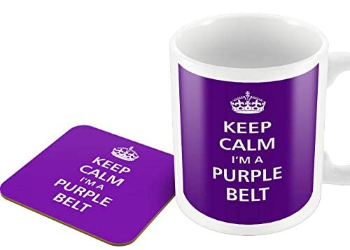 The Victorian Printing Co - Keep Calm - I'm A Purple Belt - Mug and Coaster Set