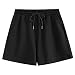 FGFD&OU Shorts Damen Baumwolle Kurz Hosen Jogginghose Kurze Sporthose Sommerhose Sweathose Atmungsaktive Laufshorts Trainingshose zum Fitness Running Gym Basketball Yoga für Sommer (Schwarz, M)