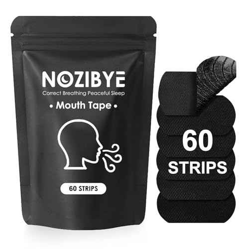 Nozibye Mouth Tape for Sleeping (Black 60 Count)