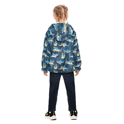 Cartoon Surfer Sharks Boys Fleece Hoody Jacket Zip Up Coat Warm Fall Winter Plush Jacket Long Sleeve Outerwear4