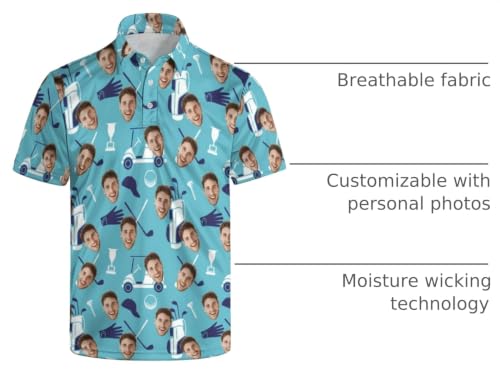 Custom Face Photo Golf Polo