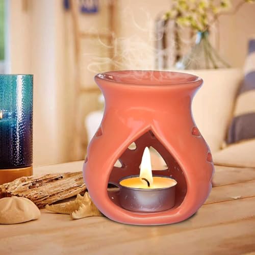 Image of Pure Source India Ceramic Aroma Burner (Set of 1, Orange)