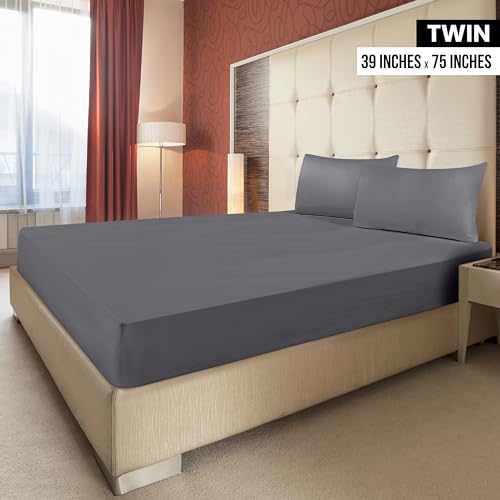 Image of Utopia Bedding Twin Fitted Sheets - Bulk Pack of 4 Bottom Sheets - Soft Brushed Microfiber - Deep Pockets - Shrinkage & Fade Resistant - Easy Care (Twin, Grey)