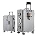 yuweijie Multifunktions Koffer Klein Alu-Rahmen Hartschale Trolley Reisekoffer Handgepäck Zwillingsrollen ZahlenSchloss(Silber, 55cm,45L)