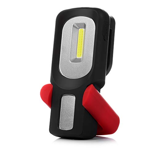 Aiprov LED Lampe de Travail Rechargeable 3w COB lampe torche 360 degrés crochet , avec Base Magnétique, , Feux d'avertissement rouges SOS,étanche,Pour Camping/Atelier/Auto/Randonée