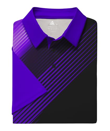 Image of ZITY Men's Golf Shirts Short Sleeve Print Patterns Casual Collared Polo
