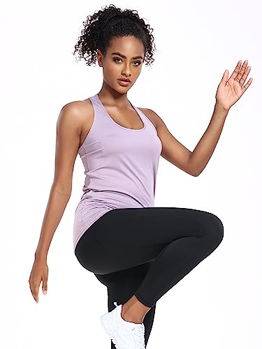 6 or 5 Pack Workout Tank Tops for Women, Athletic Racerback Sports Tank Tops, Compression Sleeveless Dry Fit Shirts3
