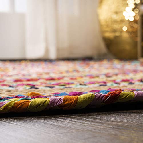 Tapete redondo de yute 4' estilo boho miniatura 4